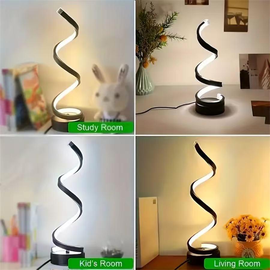 2025 Cross-border E-commerce: Modern Spiral, Adjustable LED, USB-Powered Desk Lamps