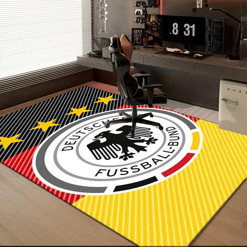 Germany Football Emblem Printed Office Carpet Chair Cushion Entryway Rug, Rugs for Living Room, Bedroom Christmas gifts