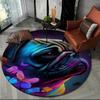 Cute Dog Samoye,Chihuahua,Koki Pomeranian Cartoon Round Carpet Rug for Living Room Bedroom Decor,kids Pet Area Rug Non Slip Mat