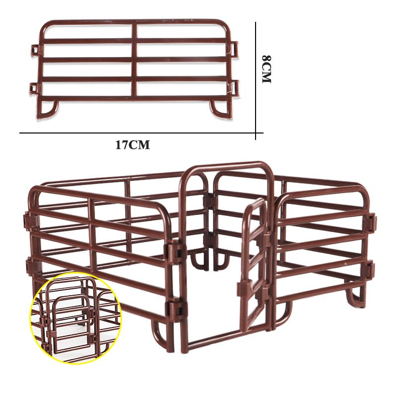 Oenux Home Decoration Dog House Equestrian Fencing Palm Farm Cow Horse Animal Model Action Figures Miniature Cute Kid Toy Gift
