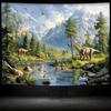 2D Dinosaur Park Wall Hanging Tapestry, Ancient Wildlife Nature Landscape for Home Decor