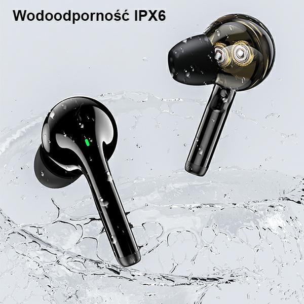Słuchawki Bluetooth 5.3 AWEI T12P TWS z stacją dokującą Czarne
