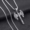 2023 Trendy Titanium Steel Dragon Pendant Necklace - European & American Style Men's Punk Retro Flame Design