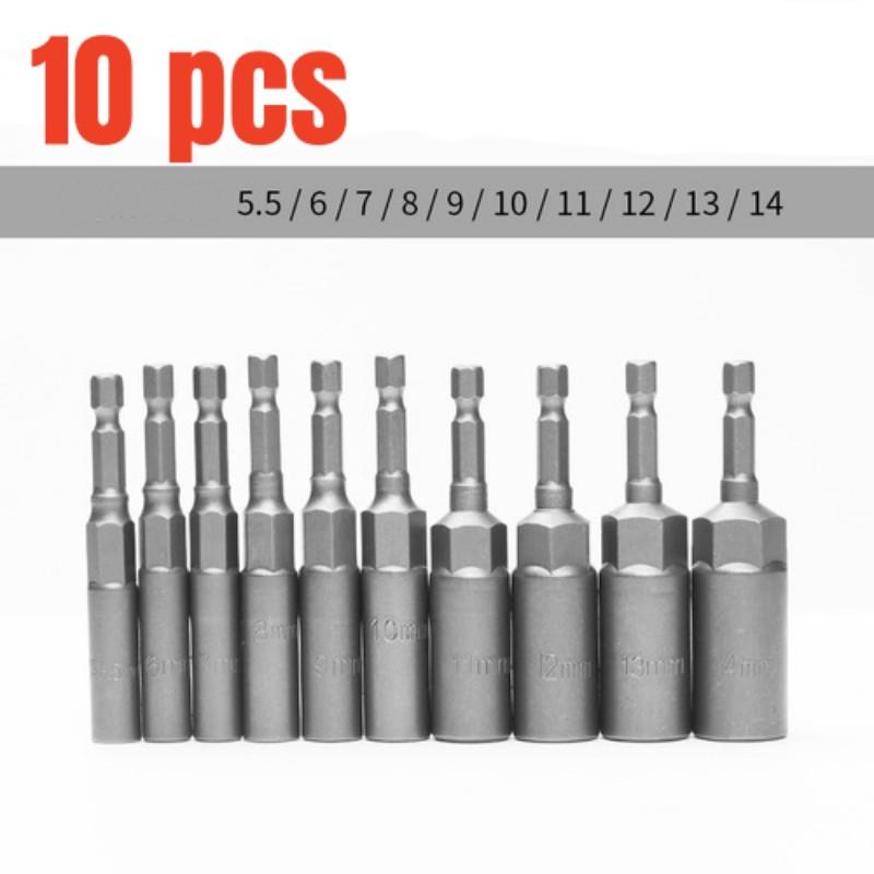 

10/15 шт. 5,5-19 мм шестигранные насадки для торцевых головок набор гаечных ключей магнитный набор бит для торцевых головок сверло CR-V адаптировано к торцевым головкам