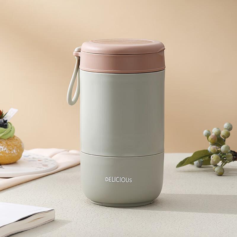 Abay Double-Layer Portable Lunch Box & Breakfast Cup Set