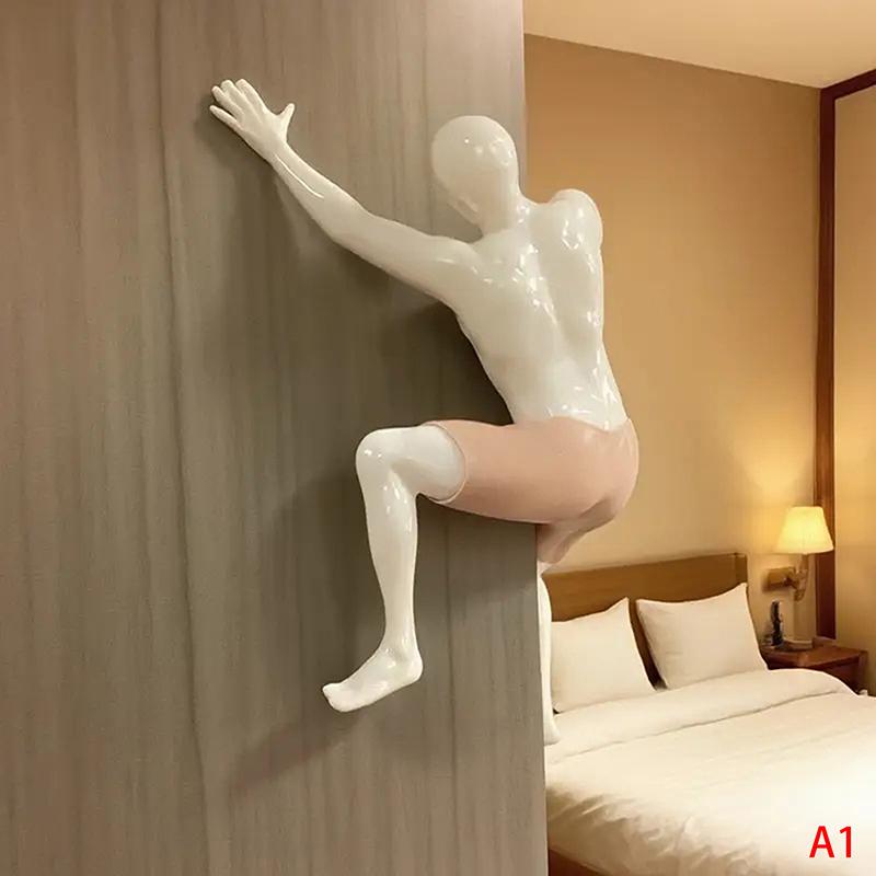 Lezecká figurka Nástěnná dekorace Model postavy Ozdoba Lezci Nástěnná socha Domácí kancelář Nástěnná dekorace Dárek pro lezecké nadšence