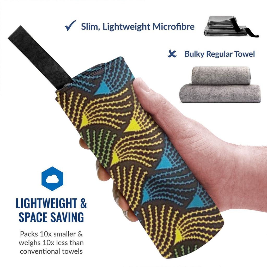 Afrikansk Ankara Vaxprint Strandhandduk Mjuk Mikrofiber Snabbtorkande Absorberande Snabba Handdukar För Simning