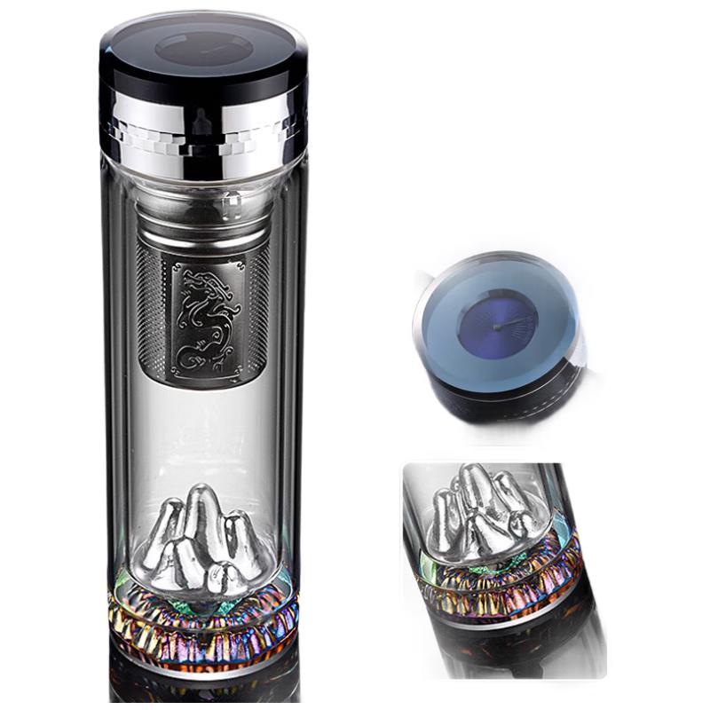 Yisijia Double-Layer Glass Tea Infuser Bottle with Thermometer