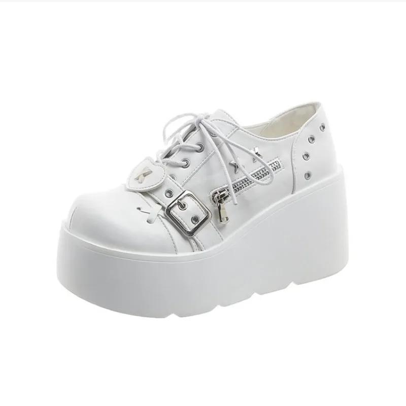 Punk Gothic Pumps Women 2025 New Thick Sole Brand Platform Mary Jane Shoes Wedge High Heels Party Cosplay Designer Lolita Shoes