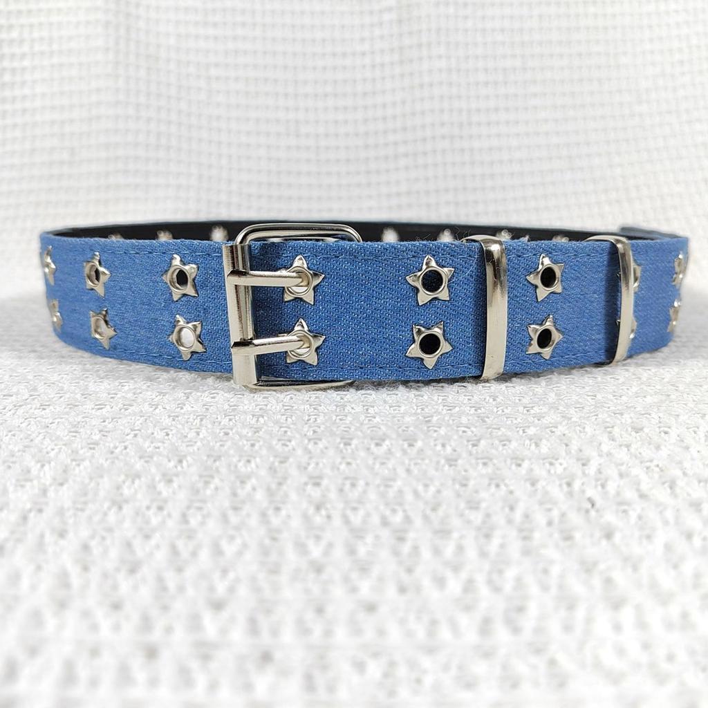 Punk Rock Belt Waistband with Star & Metal Studs Decor Gothic Style Waist Accessory for Men and Women Jeans