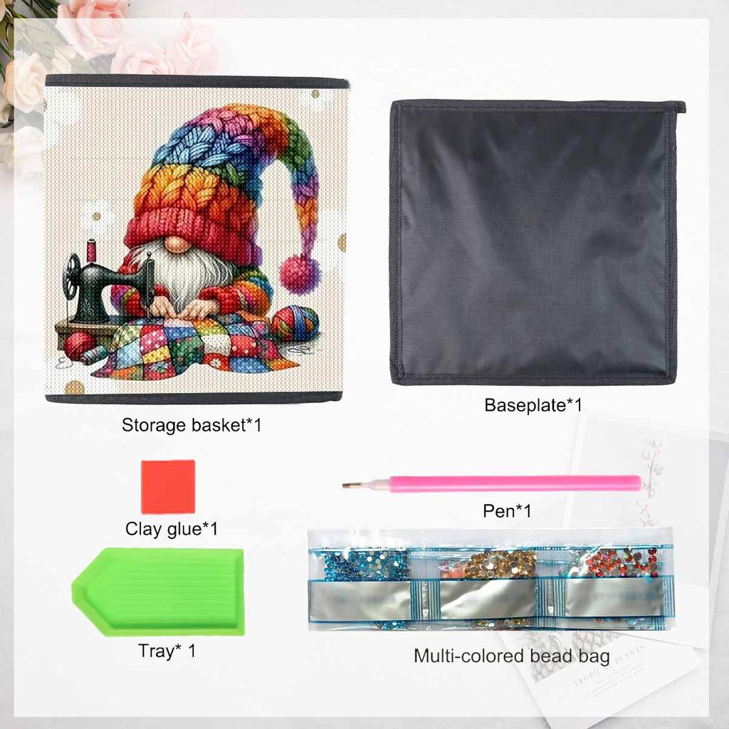 A Dwarf Sewing Clothes 5D Diamond Painting Storage Basket Full Round Drill Mosaic Diamond Embroidery Cross Stitch Kits Home Decor Home Decor