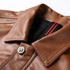 Herbst und Winter neue Lederjacke Herren Slim Kurzrevers Lederjacke plus Samt junge Herren PU-Lederjacke