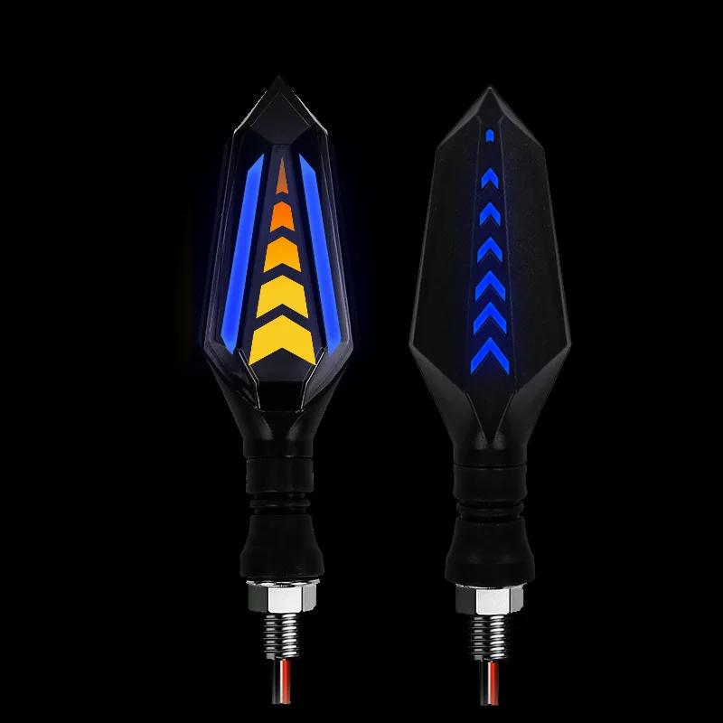 2Pcs Motorcycle Turn Signal Light Universal 12V Blinker Indicator Waterproof Moto Warning Rear Tail Lights Running Lamp Lighting