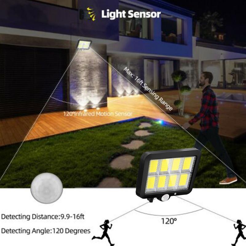 Solar Parking Lot Lights 300LM Solar Powered Bright Garden Light 3 Modes Motion Sensor Outdoor Lights For Outside Garden Yard