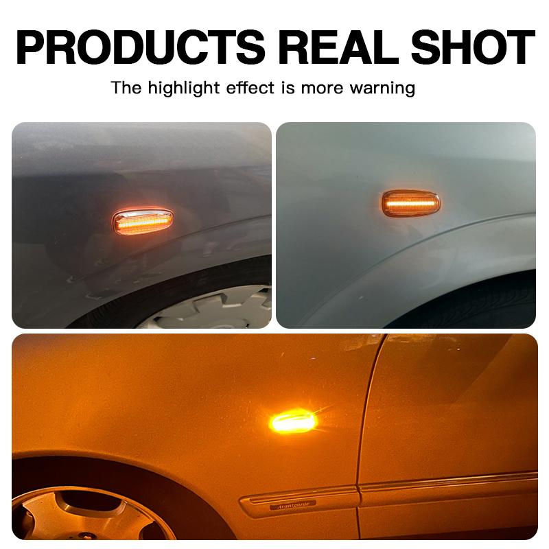2PCS For Mercedes-Benz W124 W210 W163 W202 W140 W638 W208 C208 A208 W638 W414 W670 Dynamic LED Fender Side Marker Light Assembly