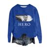 Women's Fashion Round Neck Pullover Top Long Sleeve Tee Printed Sweatshirt
