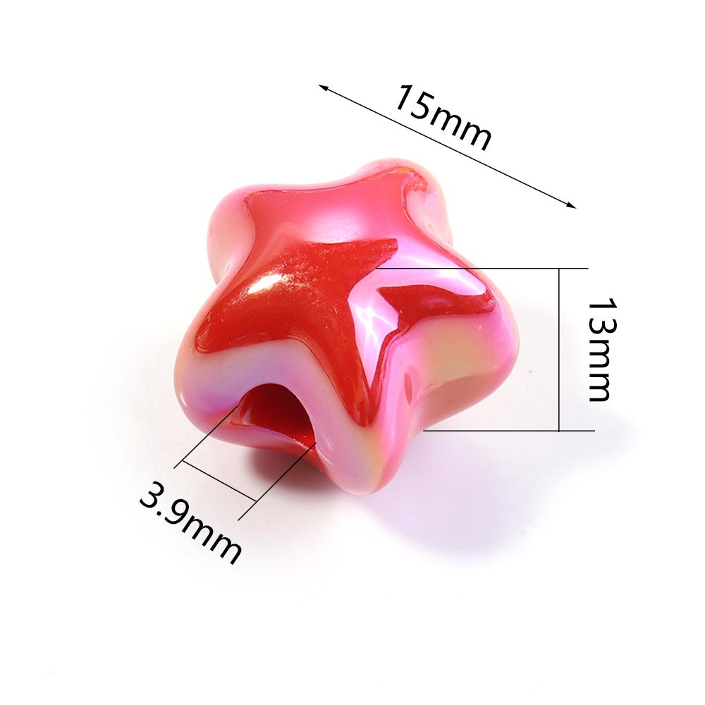 10Pcs Acrylic Macaron Color Star Beads Cute Dopamine Pentagram Loose Beads DIY Earring Necklace Bracelet Jewelry Making Finding