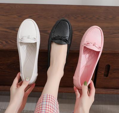 Mocassini bianchi da donna in stile coreano 2022 - Mamma piatta, casual scollati, scarpe da infermiera e maternità.