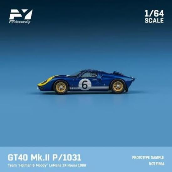 FREESTYLE Finclassically Scale Model Kit Ford GT40 Holman 1966 Le Mans 24H Bianchi 1/64 FY64079 Mk.II P1031, & Moody, #6, M. Andretti/L.