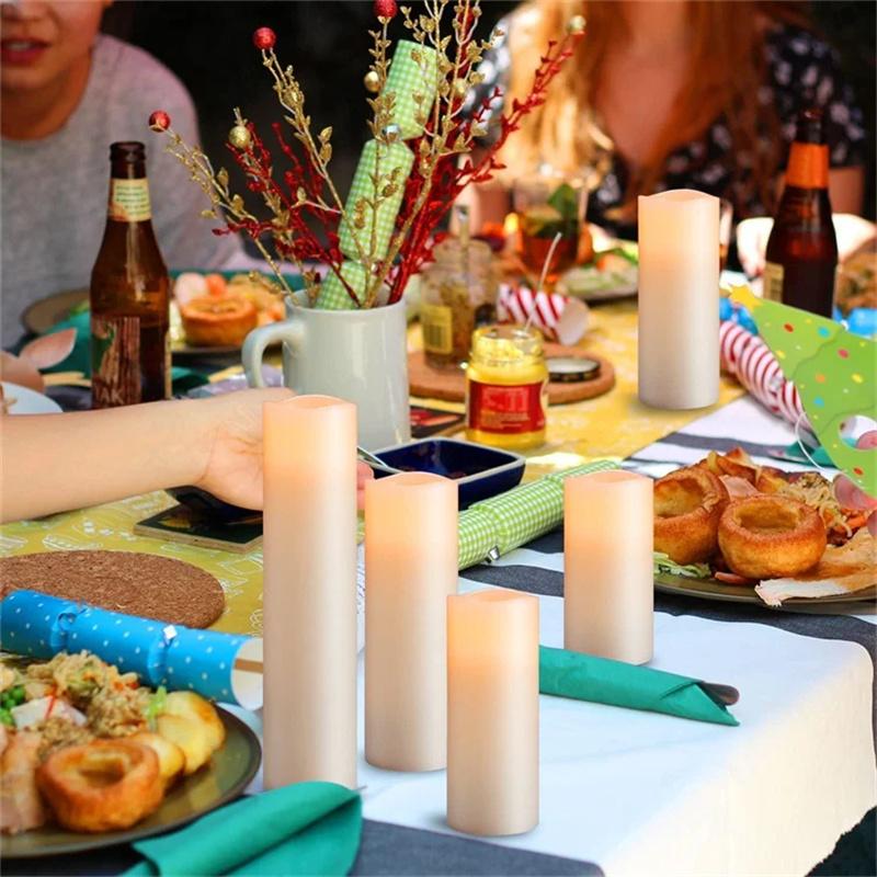 9pcs LED Candle Flameless Electronic Candle Creative Paraffin LED Candle with Remote Control for Home Wedding Hotel Decoration