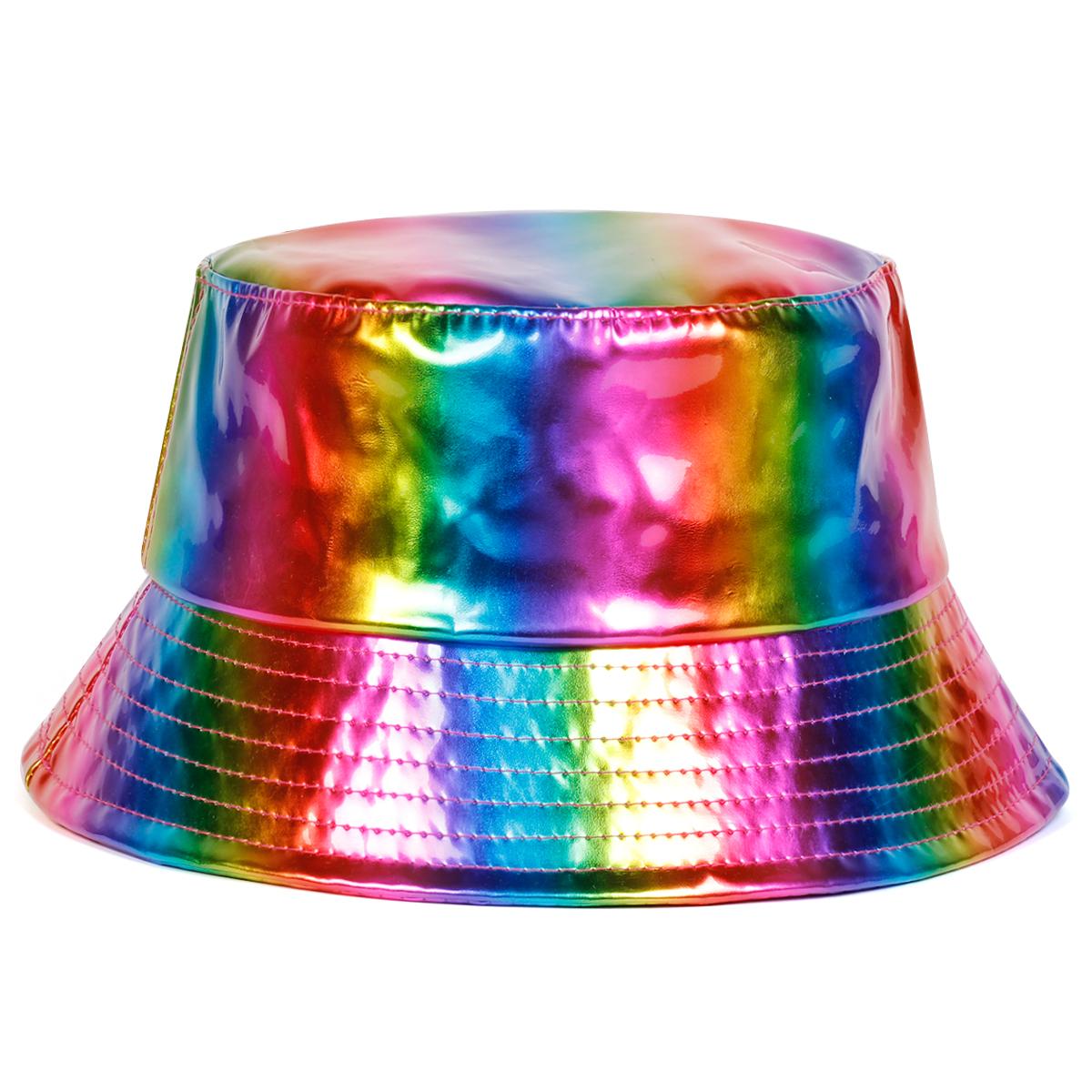 

Unisex PVC Colorful Color Personality Bucket Hats Fishermen Caps Outdoor Casual Cap Sunscreen Hat