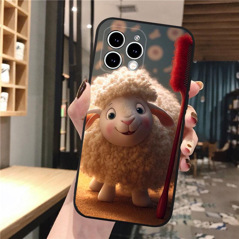 Cartoon Sheep Phone Case For Iphone 15 14 Pro Max 13 12 11 Pro Max XSMax XR 12 13 Mini 14 Plus