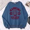Casual Street Womens Sweatshirt Hawkins High School Indiana 1983 Printing Hoodies Loose Crewneck Pullovers
