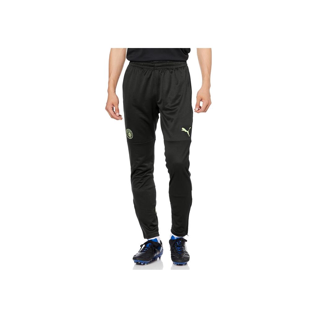 Puma Manchester City Football Club Sports Training Series Solid Color Slim Fit Straight Leg Knit Pants Men Pants Black 767769-11