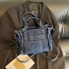 Denim Handtasche Damen Einfarbig Umhängetasche Pendler Schultertasche