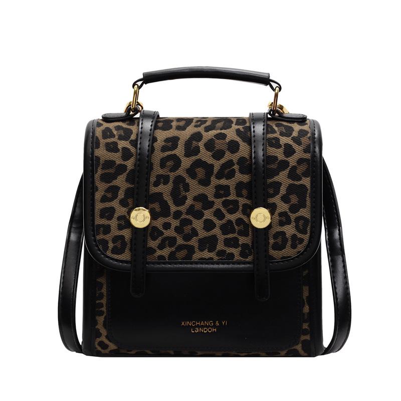 

2025 осень новая модная сумка студент большая вместимость леопардовый принт маленький рюкзак простой повседневный рюкзак женский коричневый