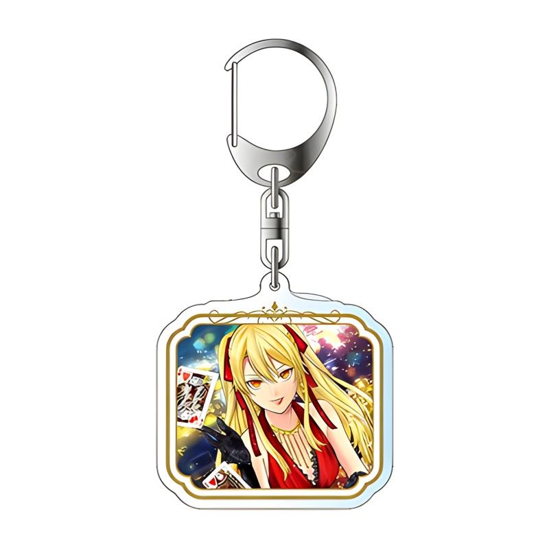 Kakegurui Anime Acrylic Pendant Keychains Mary Saotome & Yumeko Jabami, Manga Inoshishi Plate, Cosplay Prop 6cm bag decorations