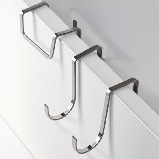 2/5Pcs Clothes Towel Hangers Over-Cabinet Hooks Strong Load-bearing Simple Installation Closet Wardrobe Door Hanging Hooks