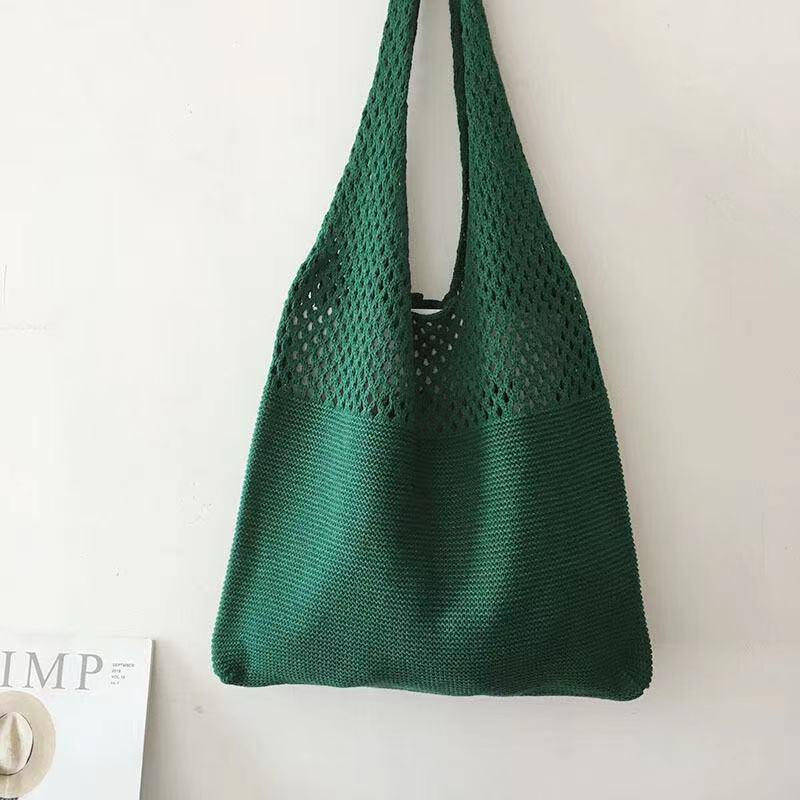 Spring/Summer Hollow Knit Handbag - Versatile Woolen Crossbody for Women