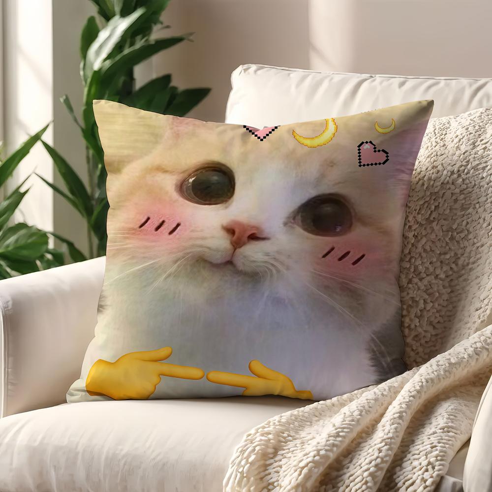 Funny Cat Memes cushion cover For Pillow Printing Sofa Decoration Home Car Room Coffee Shop Office Nordic Simplicity