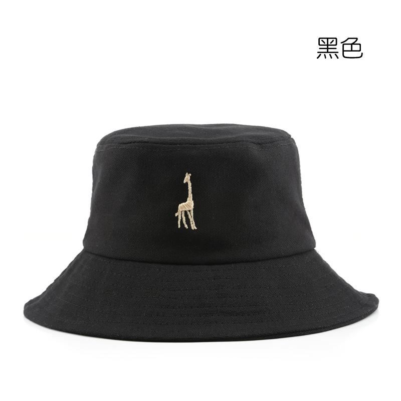

Панама для активного отдыха, путешествий, солнцезащитная, от солнца, шляпа от солнца, вышивка жирафа, парная панама Adjustable чёрный