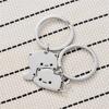 Stainless Steel Cute Lying Cat Keychain Set Durable Metal Pendant Key Ring Accessory for Keys or Bags