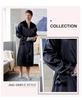 Men's Summer Lightweight European-Size Silk-Feel Mid-Length Cardigan Bathrobe Pajamas