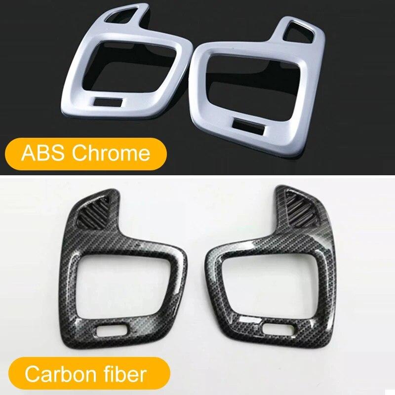For Jeep Compass 2017 2018   Carbon Fibre Car Front Left and Right Air Vent Outlet Panel Frame Cover Trim Car Styling