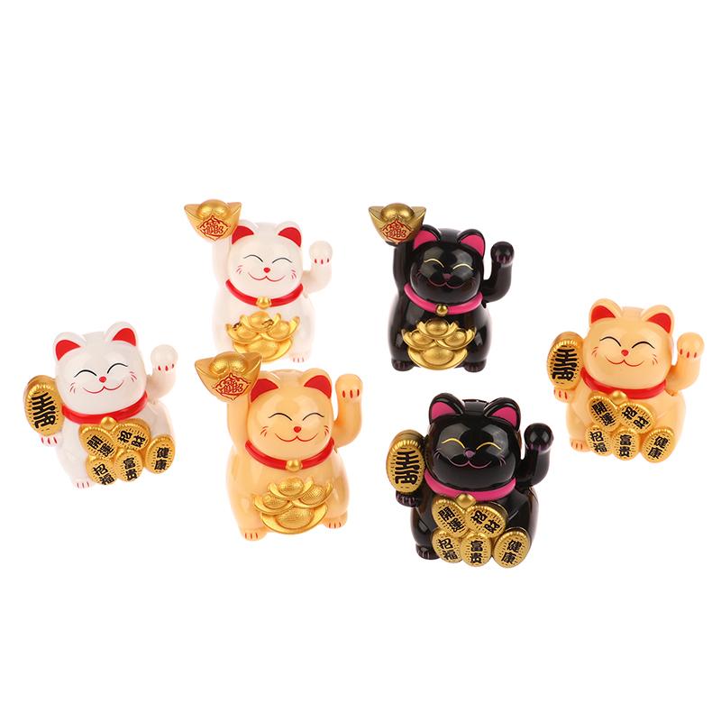 1 Stück Mini Solarbetriebene Chinesische Glückskatze Reichtum Winken Schütteln Hand Glück Willkommen Katze Süße Glückskatze Home Auto Dekor Geschenk