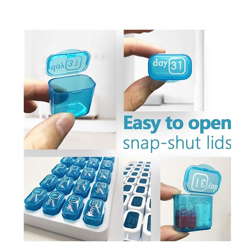 1Pcs  31-Day Monthly Pill Organizer With Large Removable Medication Pods Portable Pill Case Box And Holder For Daily Medicine