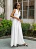 Women Floral V Neck Boho Maxi Dress Halter Tie Flowy A Line Beach Wedding Guest Dresses Tiered Sundress with Pockets