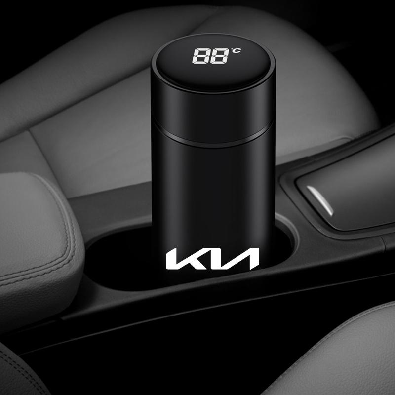2026 Hot Car Sticker Car Smart Thermos Cup 500ml Portable Temperature Display Water Bottle For Kia Rio 3 4 K2 K3 X-Line Car Acce