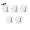 Strong Adhesive Hooks Hexagonal Self Hooks, Water Ripple Pattern Design, Waterproof No Damage Free Wall Drilling Mounted for Towels Keys