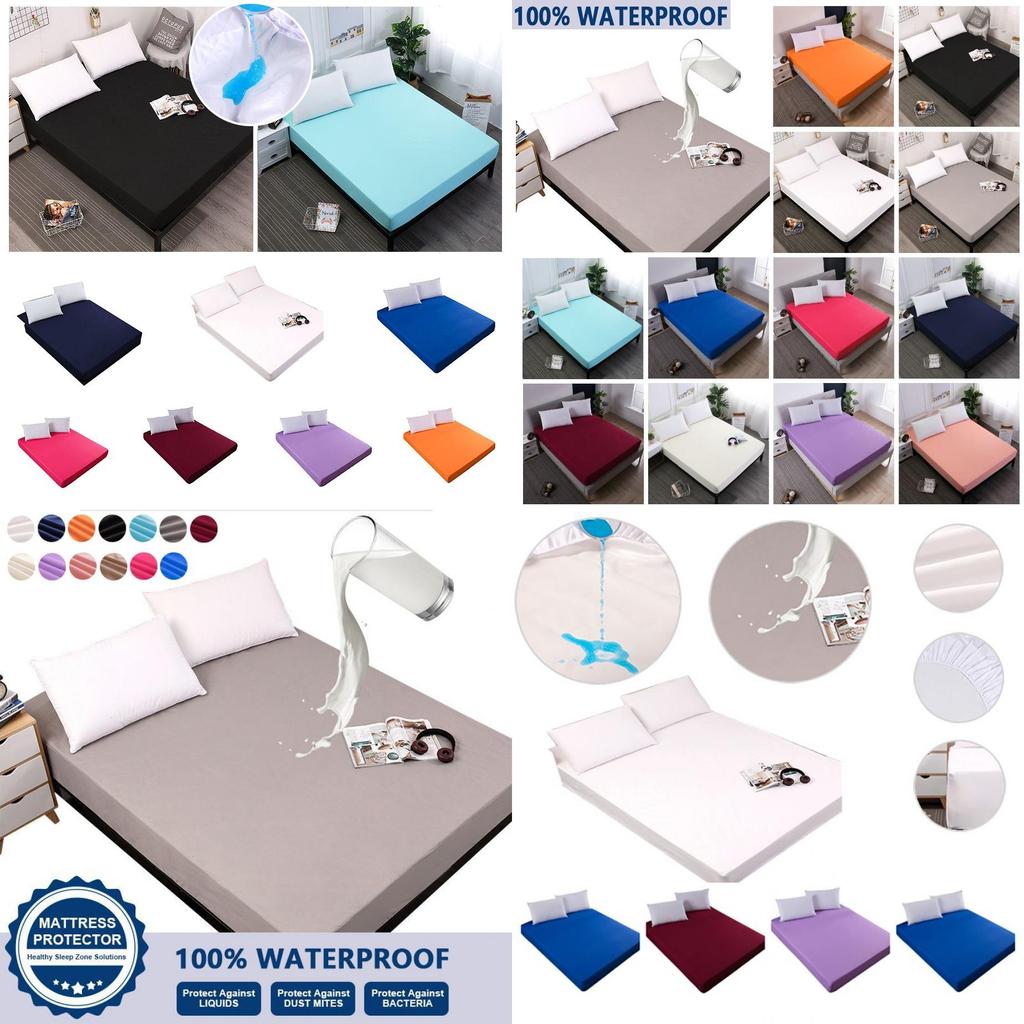 Waterproof Top Smooth Mattress Protector Dustproof Mites Bacteria Sheet Fitted