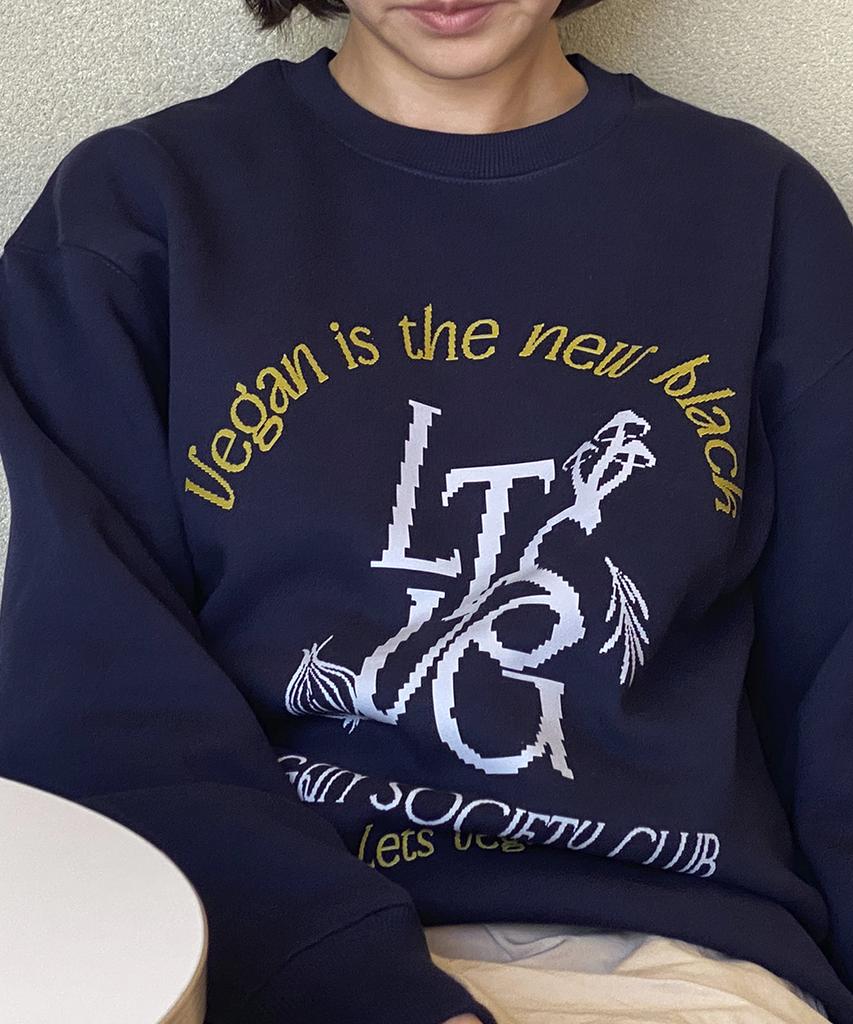 Olliyadeu Vegetable Intake Club, Lightly Brushed Oversized Sweatshirt, Sweatshirt