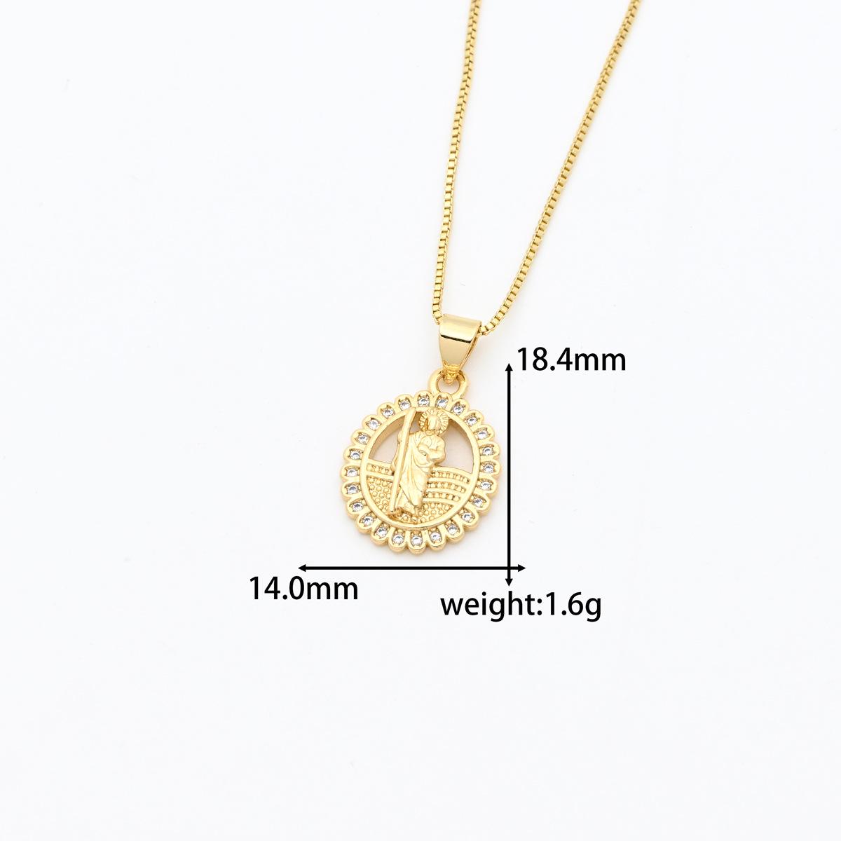 Virgin Mary Zirconia Pendant Necklace - Elegant Religious Clavicle Chain Ornament Pendant only