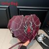 Alien Girl Heart Shape Shoulder Bag With Chain Water Dots For Streetwear Fashion