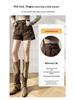 2026 Summer American Retro High Waist Wide Leg Cargo Denim Shorts for Women
