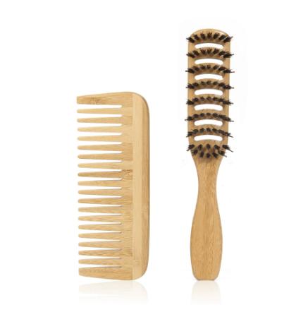 Custom Hair Brush Comb Boar Bristle Paddle Hair Brush With Logo Bamboo Hairbrush for Women