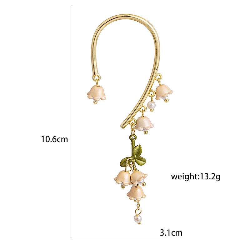 Earless Hole Lily Of The Valley Leaf Earrings, Fairy Style Retro Flower Earrings, Small And Fresh Temperament Versatile Earrings
